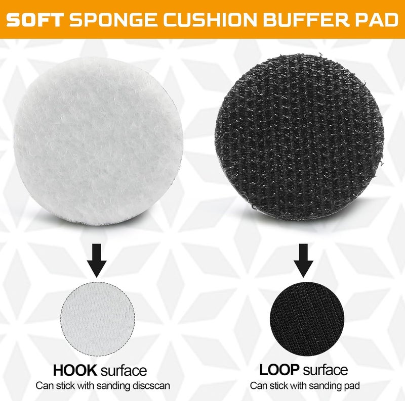 Uenhoy 5 Pack Hook and Loop Soft Foam Buffering Pads 1 Inch (25mm) Sponge Cushion Buffer Backing Pad Soft Interface Pads for 1" Sanding Pad - Image 3